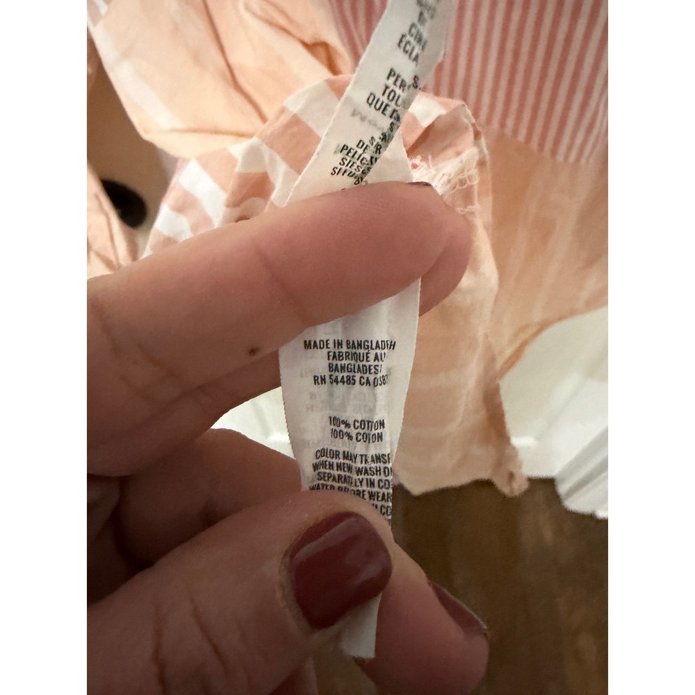 Aerie Patchwork Striped Button Down Shirt Xxl Pin… - image 5